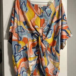 Umgee Multicolor Abstract Blouse